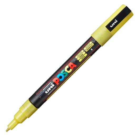 POSCA - MARCADOR T.OPACA NO PERM. UNI 0,9 (PC-3ML) PURPURINA AMARILLO (Ref.265413000/197947000)