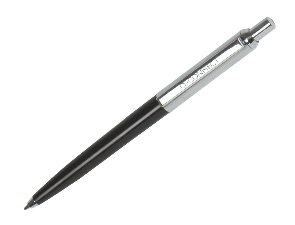 Q-CONNECT - BOLIGRAFO PREMIUM METALICO RETRACTIL CON CLIP COLOR NEGRO PUNTA 1 MM (Ref.KF18622)