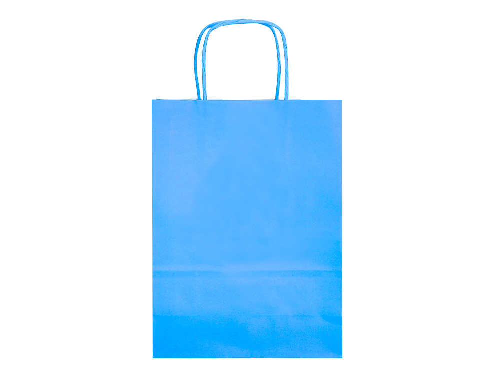 Q-CONNECT - BOLSA PAPEL CELULOSA CELESTE S CON ASA RETORCIDA 240X320X10 MM (Ref.KF03748)