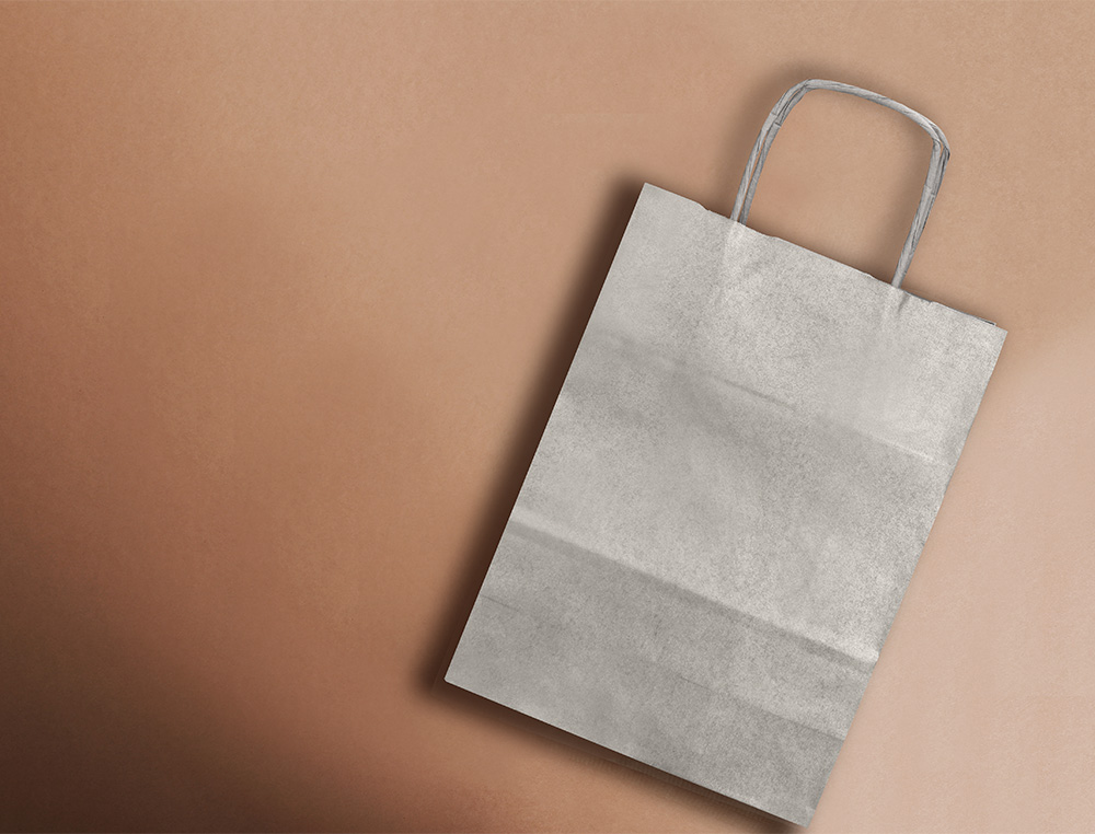Q-CONNECT - BOLSA PAPEL KRAFT PLATA L CON ASA RETORCIDA 320X400X14 MM (Ref.KF03757)