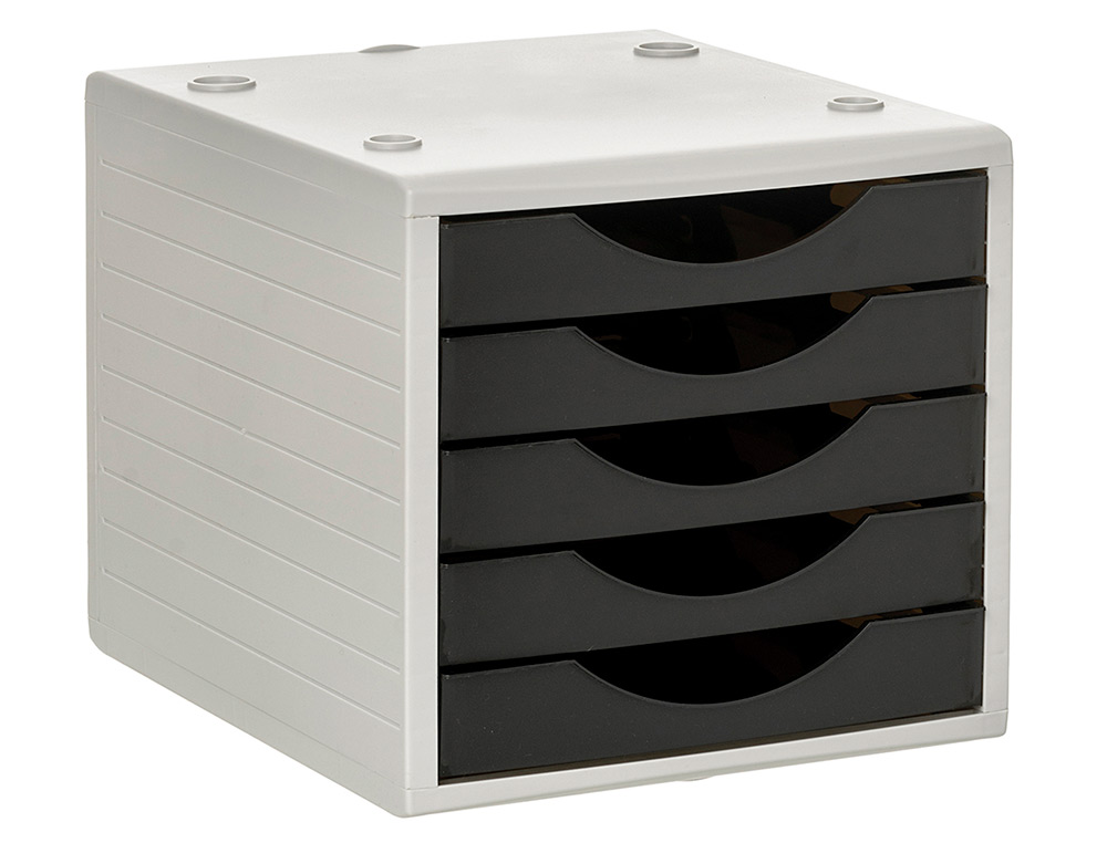 Q-CONNECT - FICHERO CAJONES DE SOBREMESA 5 CAJONES COLOR NEGRO OPACO 270X340X260 MM (Ref.KF11531)