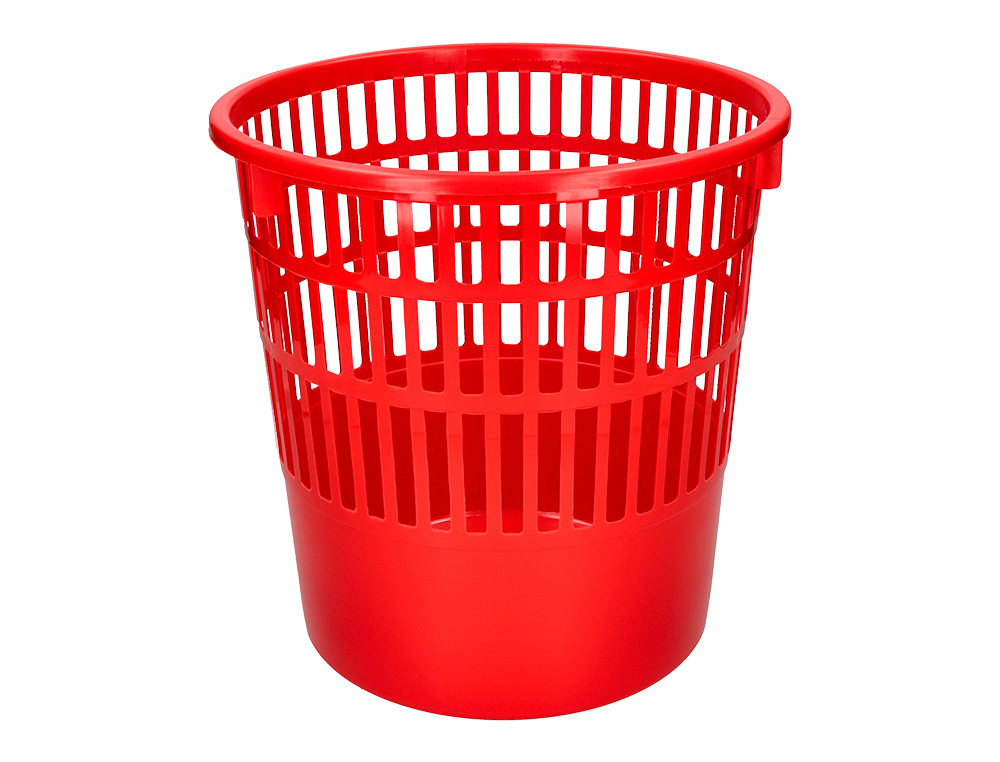 Q-CONNECT - PAPELERA PLASTICO 15 LITROS COLOR ROJO 285X290 MM (Ref.KF03772)