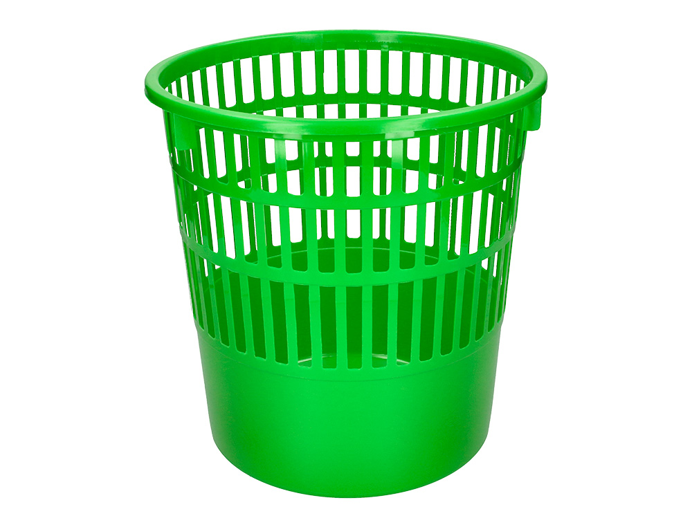 Q-CONNECT - PAPELERA PLASTICO 15 LITROS COLOR VERDE 285X290 MM (Ref.KF03773)