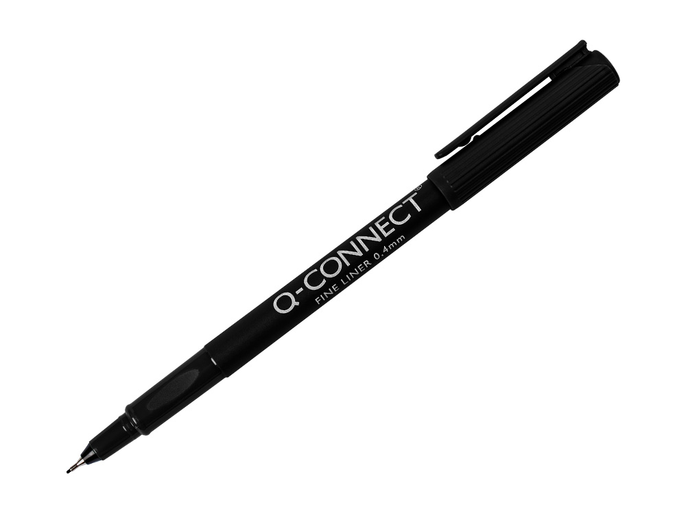 Q-CONNECT - ROTULADOR PUNTA DE FIBRA FINE LINER NEGRO 0.4 MM (Ref.KF25007)