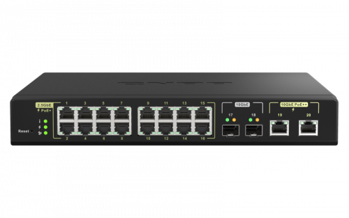 QNAP - switch Gestionado L2 Energía sobre Ethernet (PoE) Negro (Ref.QSW-M2116P-2T2S)