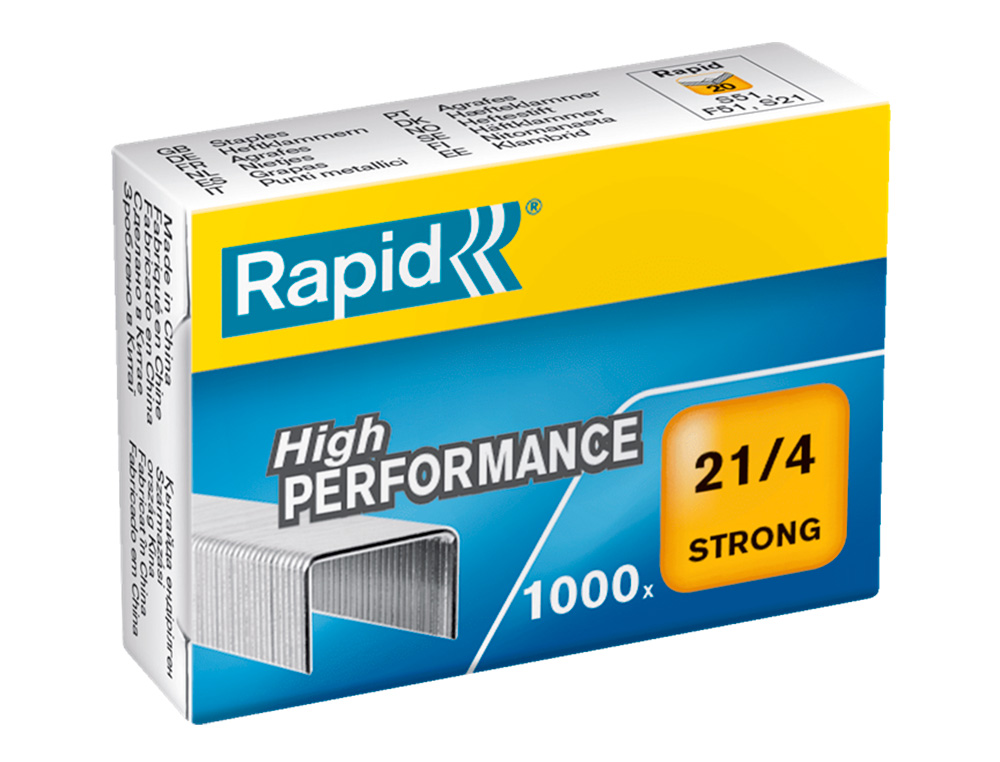 RAPID - GRAPAS 21/4 MM GALVANIZADA STRONG CAJA DE 1000 UNIDADES (Ref.24863400)
