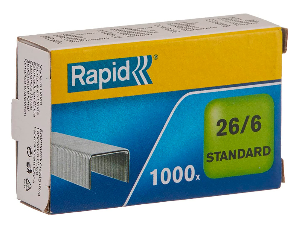 RAPID - GRAPAS 26/6 MM GALVANIZADA CAJA DE 1000 UNIDADES (Ref.24861300)
