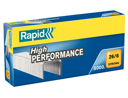 RAPID - GRAPAS STRONG 26/6 mm. GALVANIZADAS caja de 5000 (Ref.24862000)