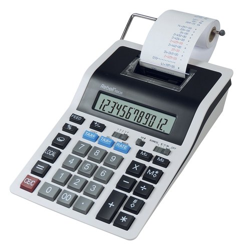 REBELL - CALCULADORA IMPRESORA 12 DIGITOS PDC20 WB (Ref.RE-PDC20 WB)