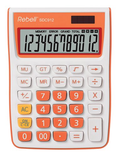 REBELL - CALCULADORA SOBREMESA 12 DIGITOS SDC-912 NARANJA (Ref.RE-SDC912OR BX)