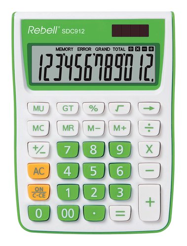 REBELL - CALCULADORA SOBREMESA 12 DIGITOS SDC-912 VERDE (Ref.RE-SDC912GR BX)