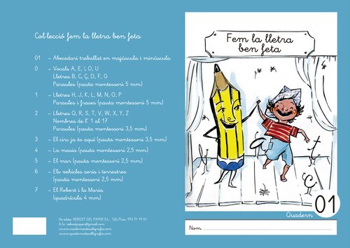 REBOST - CUADERNO (CAT.) FEM LA LLETRA BEN FETA "MINUSCULAS" Nº 01 (Ref.MIN.Nº01-CAT)