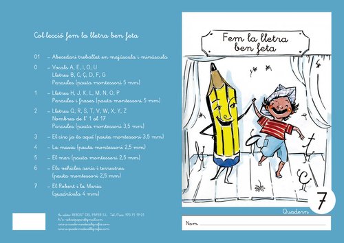 REBOST - CUADERNO (CAT.) FEM LA LLETRA BEN FETA "MINUSCULAS" Nº 7 (Ref.MIN.Nº7-CAT)