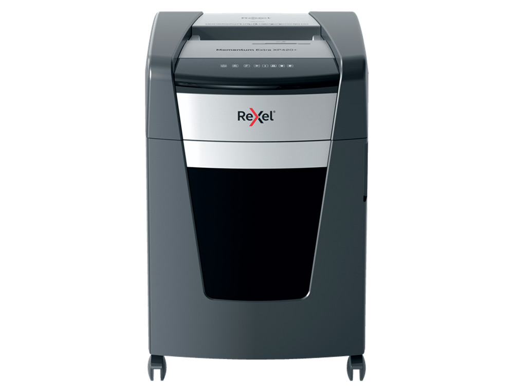 REXEL - DESTRUCTORA DE DOCUMENTOS MOMENTUM EXTRA XP420+ CAPACIDAD CORTE 20 H P4 DESTRUYE GRAPAS CLIPS CD Y (Ref.2021421XEU)