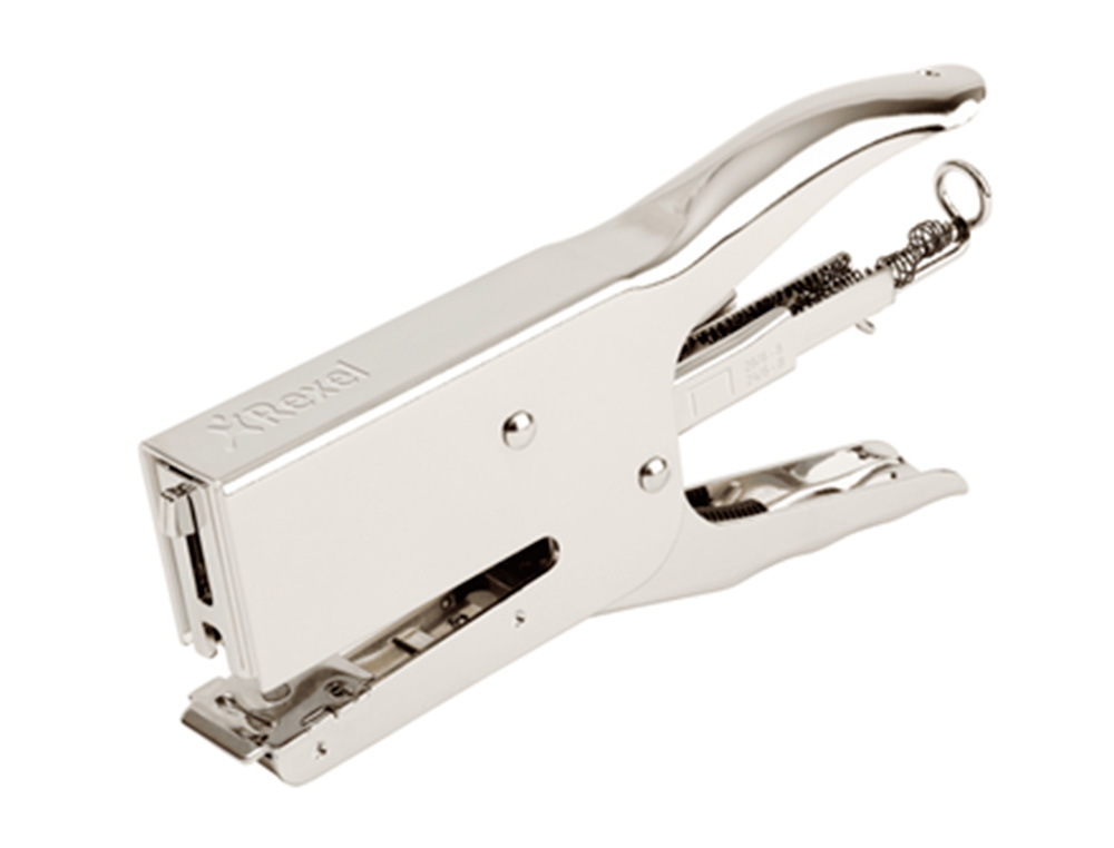 REXEL - GRAPADORA DE TENAZA OFFICE 56 METALICA CAPACIDAD 40 HOJAS USA GRAPAS 24/6-8 Y 26/6-8 CROMADA (Ref.2103700)