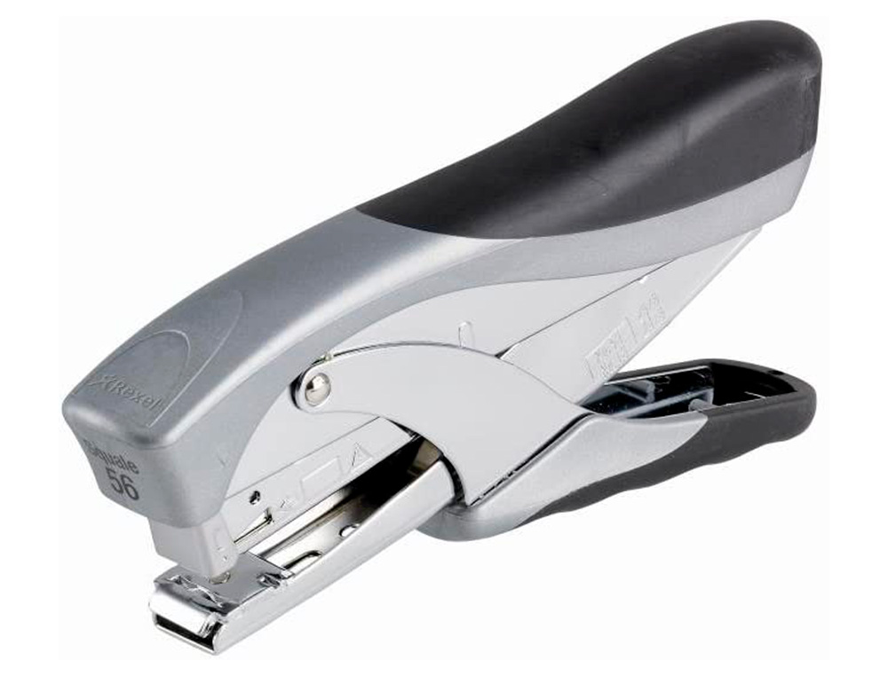 REXEL - GRAPADORA DE TENAZA SQUALE 56 METALICA CAPACIDAD DE GRAPADO 25 HOJAS USA GRAPAS 24/6 Y 26/6 COLOR (Ref.2600001)
