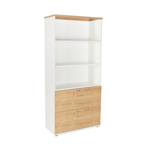 ROCADA - ARMARIO CARPETERO 195x90x45 ESTRUCTURA BLANCO FRONTAL Y TAPA ROBLE (Ref.1102AW08)