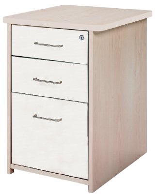 ROCADA - CAJONERA 47x60x72 con 2 CAJONES + CARPETERO ESTRUCTURA HAYA FRONTALES BLANCO (Ref.4006AA04)