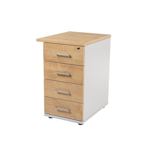 ROCADA - CAJONERA 47x60x72 con 4 CAJONES ESTRUCTURA ALUMINIO FRONTALES ROBLE (Ref.4005AB08)