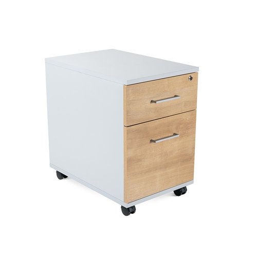 ROCADA - CAJONERA con RUEDAS 40x59,5x58 con 1 CAJON + CARPETERO ESTRUCTURA ALUMINIO FRONTALES ROBLE (Ref.4004AB08)