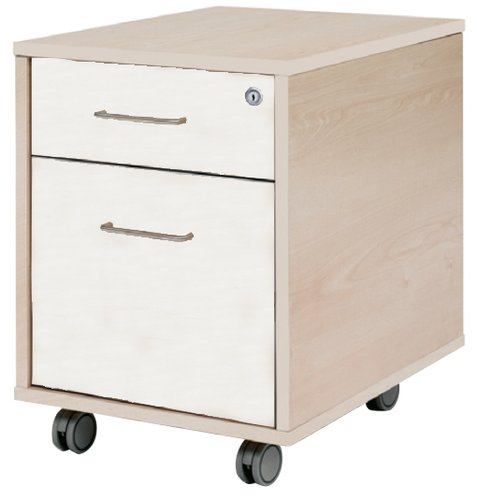 ROCADA - CAJONERA con RUEDAS 40x59,5x58 con 1 CAJON + CARPETERO ESTRUCTURA HAYA FRONTALES BLANCO (Ref.4004AA04)