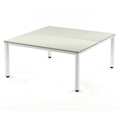 ROCADA - MESA EXECUTIVE 160x163 ESTRUCTURA BLANCO TABLERO MELAMINA GRIS (Ref.2201AM02)