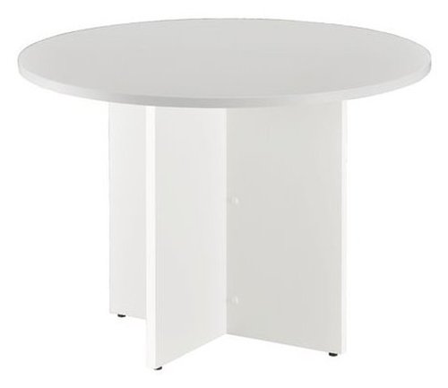 ROCADA - MESA MEETING REDONDA DE JUNTAS DIAMETRO 100 cm. con PATAS MELAMINA HAYA TABLERO GRIS (Ref.3005AA02)