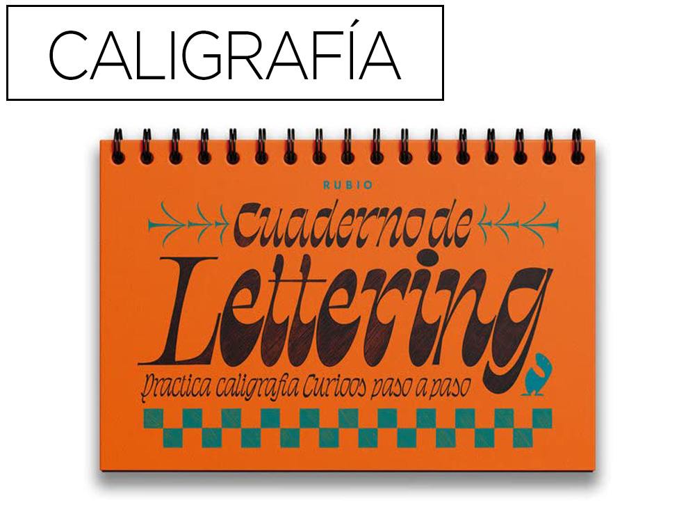 RUBIO - CUADERNO DE LETTERING PRACTICA CALIGRAFÍA CURIOOS PASO A PASO (Ref.CUADLETT2)