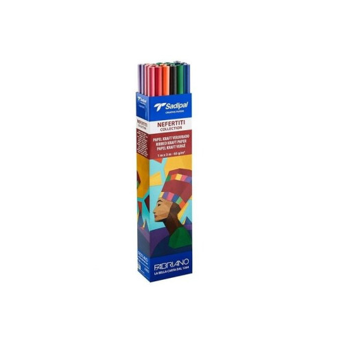 SADIPAL - CAJA EXPOSITORA 24 ROLLOS PAPEL KRAFT VERJURADO 65GR 1X3M NEFERTITI COLLECTION NUEVO SURTIDO (Ref.S0310006)