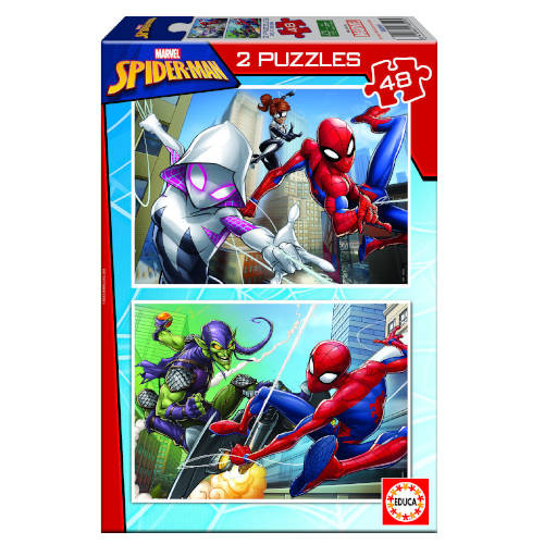 SAFTA - PUZZLE 2x48 SPIDER-MAN DE 4-6 AÑOS EDUCA BORRAS (Ref.18099)