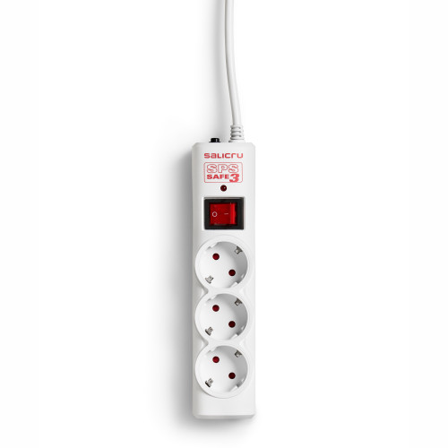 SALICRU - Regleta SPS SAFE 3 - Protectores eléctricos activos de última generación (3 Tomas Schuko) (Ref.680BA000001)