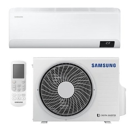 SAMSUNG - AIRE ACONDICIONADO () CEBU WIFI PACK INT+EXT CONJUNTO DOMÉSTICO DE SPLIT MURAL GAMA QMD CEBU CON CAPACIDAD EN FRÍO DE 6,5 KW Y EN CALOR 7,4 KW. PRESIÓN SONORA: 26 DB, DIMENSIONES: 1.055 X 299 X 215 MM (Ref.F-AR24CBU)