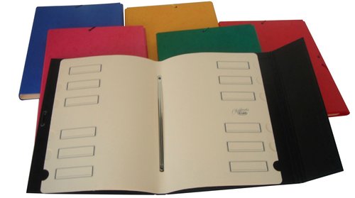 SARO - CARPETA CLASIFICADORA CARTON FORR. Fº PROL.12 DPTOS.con GOMAS y SOLAPA 6 col.surt. (Ref.1060)