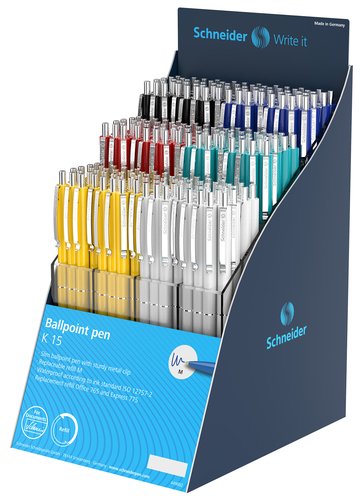 SCHNEIDER - BOLIGRAFO K-15 M SURTIDO EXPOSITOR DE 216 (Ref.305052)