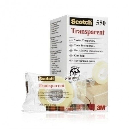 SCOTCH - CINTA ADHESIVA 550 TRANSPARENTE rollo 33x19 (Ref.550/1933 EIC)