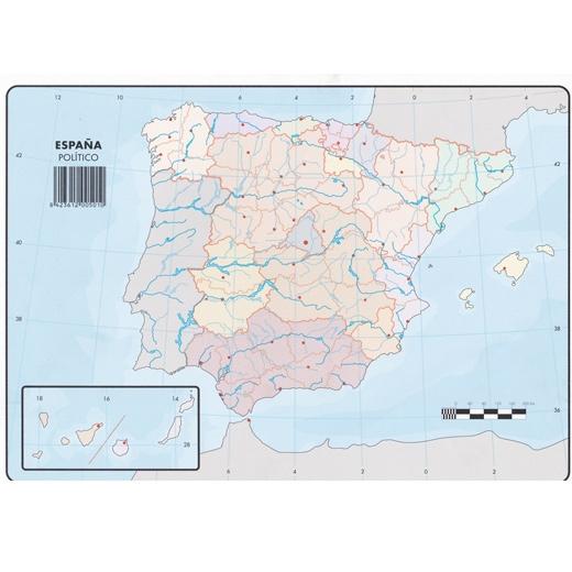 SELVI - MAPA MUDO POLÍTICO DE ESPAÑA A4 -50U- (Ref.501)
