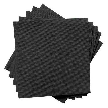 SERVILLETAS 2 CAPAS PUNTA PUNTA 33X33 PAQUETE 50U NEGRO (Ref.20257)