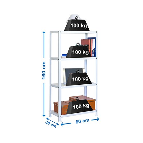 SIMONRACK - ESTANTERIA HOMECLASSIC MINI 4 ESTANTES BLANCO (soporta hasta 90Kg por balda) (Ref.202100204168034)