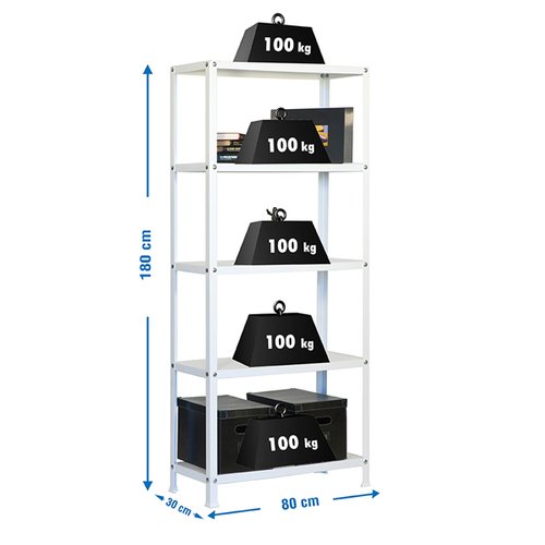 SIMONRACK - ESTANTERIA HOMECLASSIC MINI 5 ESTANTES BLANCO (soporta hasta 90Kg por balda) (Ref.202100204188035)