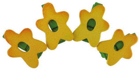SMART - PINZAS FIXO KIDS MADERA FLORES AMARILLAS PACK de 4 (Ref.68006100)