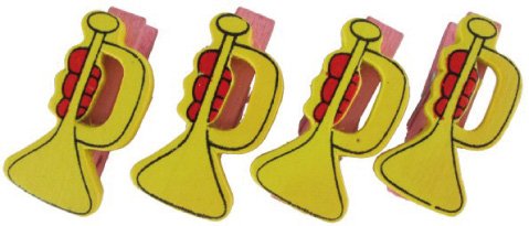 SMART - PINZAS FIXO KIDS MADERA TROMPETAS PACK de 4 (Ref.68006300)
