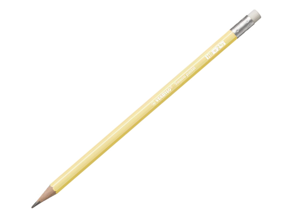 STABILO - LAPIZ GRAFITO CON GOMA SWANO PASTEL AMARILLO -12U- (Ref.4908/01-HB)