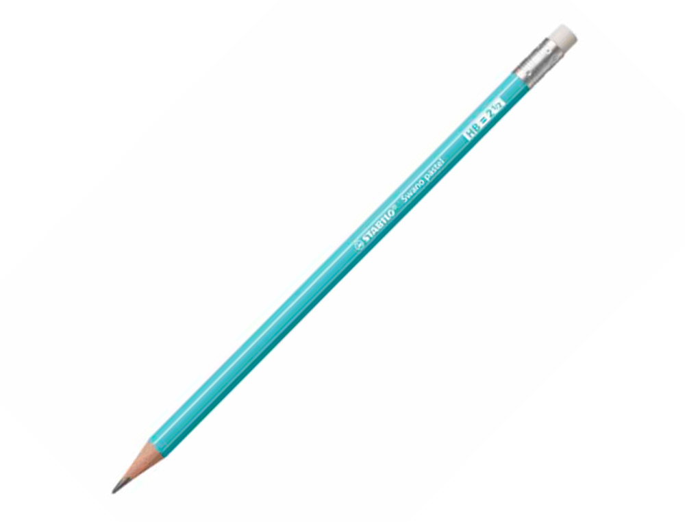 STABILO - LAPIZ GRAFITO CON GOMA SWANO PASTEL AZUL -12U- (Ref.4908/06-HB)