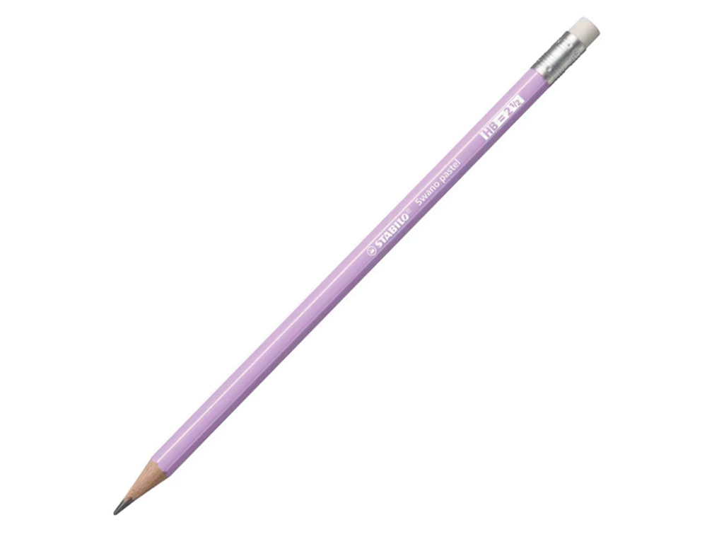STABILO - LAPIZ GRAFITO CON GOMA SWANO PASTEL LILA -12U- (Ref.4908/03-HB)