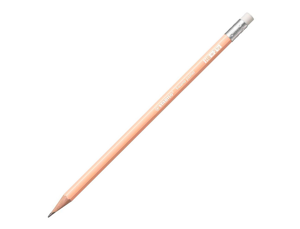 STABILO - LAPIZ GRAFITO CON GOMA SWANO PASTEL MELOCOTÓN -12U- (Ref.4908/04-HB)
