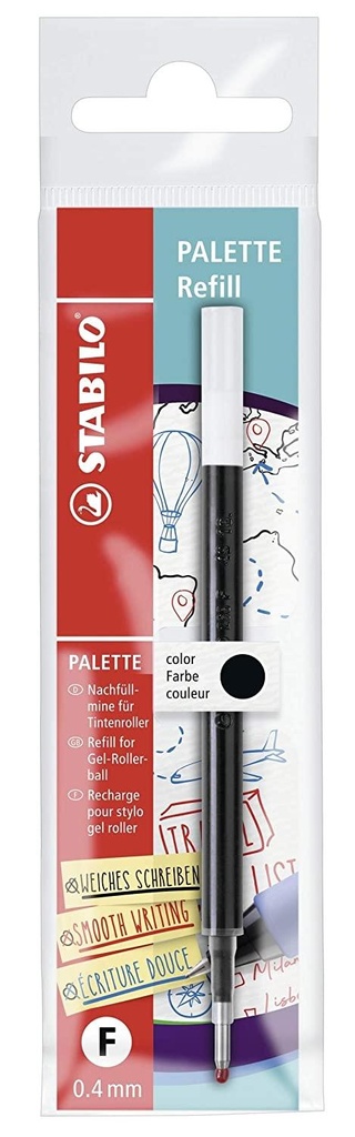 STABILO - RECAMBIO TINTA DE GEL RETRÁCTIL PALETTE FINE NEGRO CAJA -10U- (Ref.268/046-01)