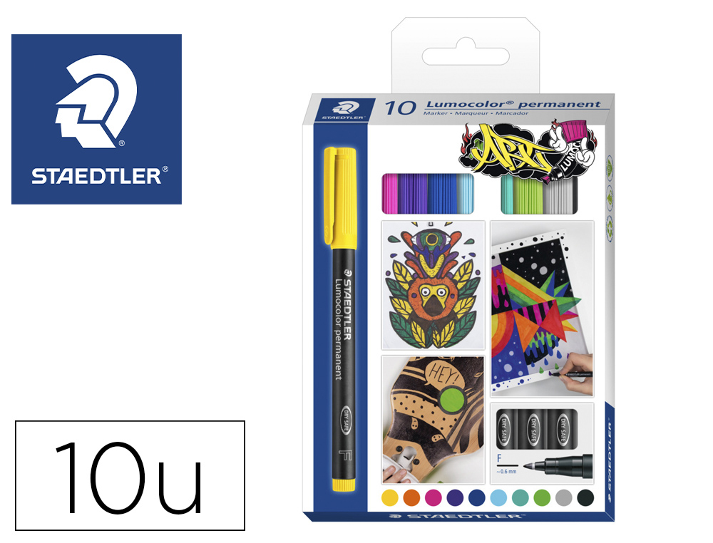 STAEDTLER - ESTUCHE 10 UDS LUMOCOLOR PERMANENT 318 (Ref.318 C10)