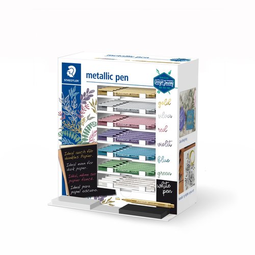 STAEDTLER - EXPOSITOR DE SOBREMESA ROTULADORES METÁLICOS PUNTA REDONDA 1-2MM C/SURTIDOS (Ref.8323-SCA70)