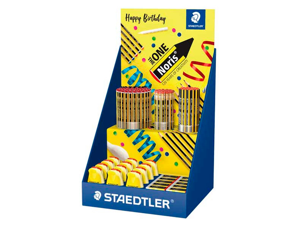 STAEDTLER - EXPOSITOR SOBREMESA NORIS 120 DISEÑO FELIZ ANIVERSARIO 152 UNIDADES SURTIDAS 383X382X250 MM (Ref.61 SCA JUB)