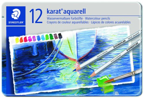STAEDTLER - LAPICES ACUARELABLES 125 KARAT estuche METAL de 12 (Ref.125 M12)